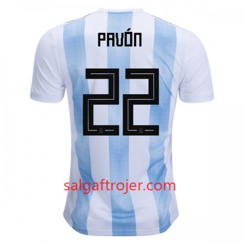 Argentina Fodboldtrøjer Pavon 22 Hjemmebanesæt VM 2018 Argentina Fodboldtrøjer Pavon 22 Hjemmebanesæt VM 2018